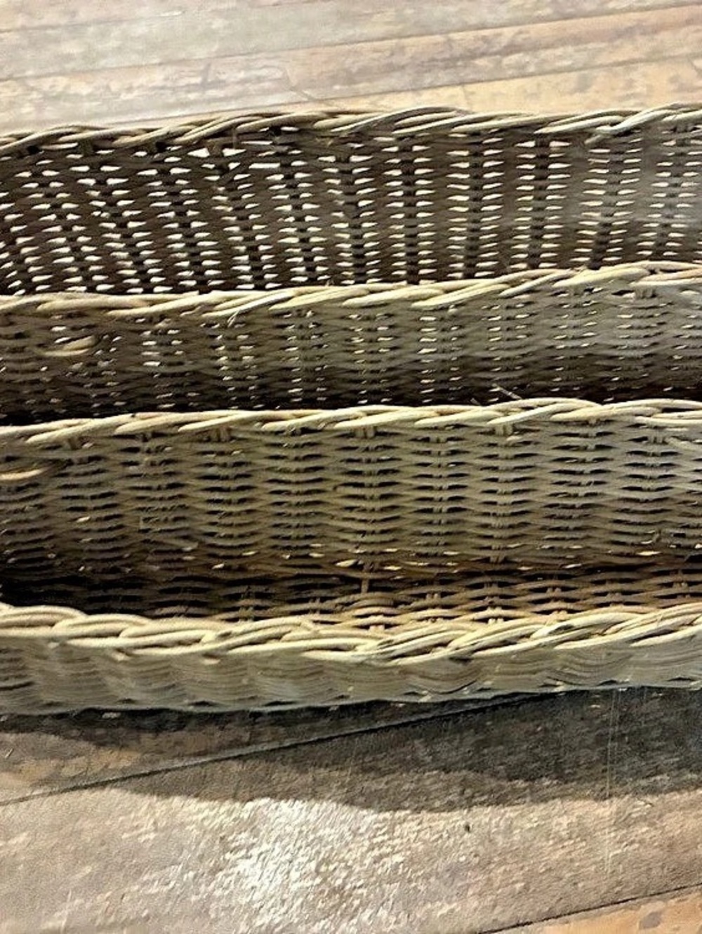 Vintage Handmade Woven Basket Organizer in Brown